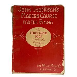 Vintage John Thompson's Modern Course for the Piano Third Grade Book from 1938